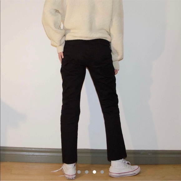 Black straight leg casual pants - Picture 3 of 4